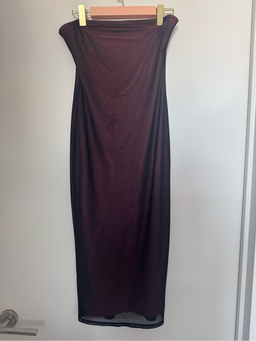 Sheer Burgundy Tube Dress